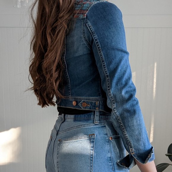 H&M Jean Jacket with patterned back detail - Picture 2 of 3